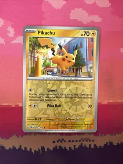 Pokemon Card Pikachu Paldean Fates Reverse Holo 018/091 Near Mint - Image 1