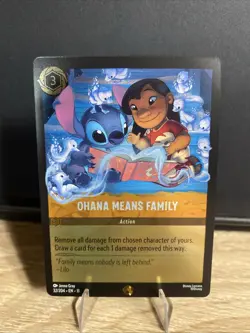 FOIL Disney Lorcana OHANA MEANS FAMILY Action Card Stitch & Lilo 32/204 FOIL - Image 1
