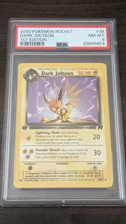 DARK JOLTEON 2000 Pokemon #38/82 PSA 8 NM-MINT Team Rocket 1st ED! Graded! - Image 1
