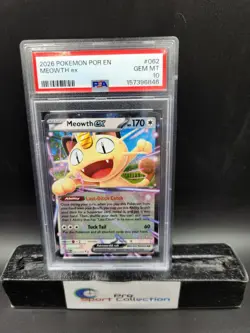2026 POKEMON POR EN-PERFECT ORDER 062 MEOWTH EX PSA 10 - Image 1