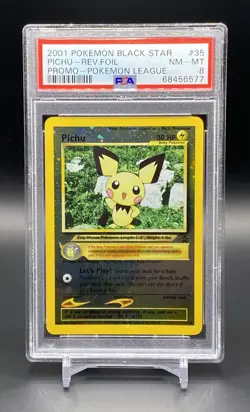 Pichu 35/53 2001 Pokemon Black Star Promo Reverse Holo Rev Foil PSA 8 - Image 1