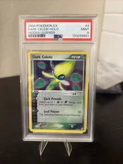 Dark Celebi Holo 4/101 Hidden Legends Pokemon PSA 9 New Cert Swirl - Image 1