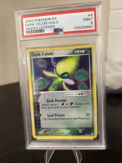Dark Celebi Holo 4/101 Hidden Legends Pokemon PSA 9 New Cert Swirl - Image 3