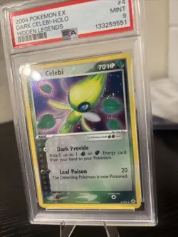 Dark Celebi Holo 4/101 Hidden Legends Pokemon PSA 9 New Cert Swirl - Image 4