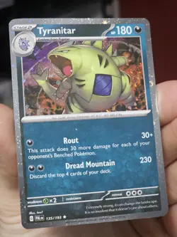 Tyranitar 135/193 Cosmos Holo Scarlet & Violet Promo Pokemon Card Mouth Swirl NM - Image 2