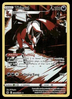 Pokemon Cards Thievul GG17/GG70 Crown Zenith Galarian Gallery Holo NM - Image 1