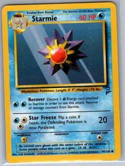 Starmie 94/130 Non Holo Base Set 2 - Pokemon Card - LP - Image 1