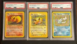 Vintage Pokemon Jungle Holo PSA 8 LOT Flareon 3/64, Jolteon 4/64 Vaporeon 12/64 - Image 1