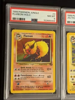 Vintage Pokemon Jungle Holo PSA 8 LOT Flareon 3/64, Jolteon 4/64 Vaporeon 12/64 - Image 2