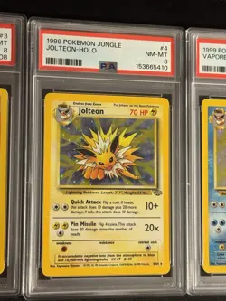 Vintage Pokemon Jungle Holo PSA 8 LOT Flareon 3/64, Jolteon 4/64 Vaporeon 12/64 - Image 3