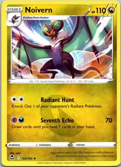 Noivern 133/195 Rare Silver Tempest Pokemon Lightly Played - Image 1