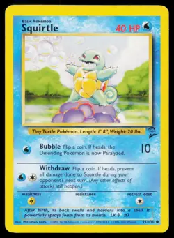 Squirtle 93/130 C Base Set 2 Pokemon LP - Image 1