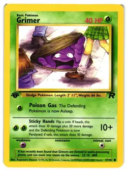 Pokemon TCG Grimer 57/82 Common Team Rocket 1st Edition LP - Image 1