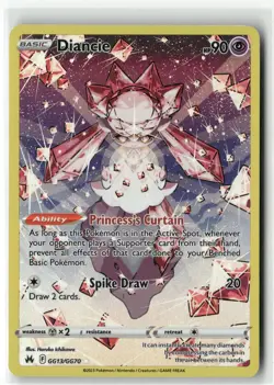 2023 Pokemon Crown Zenith Diancie GG13/GG70 Galarian Gallery Holo Rare - Image 1