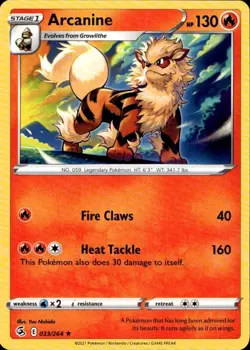 ARCANINE 033/264 Pokemon Card Fusion Strike Near Mint - Image 1