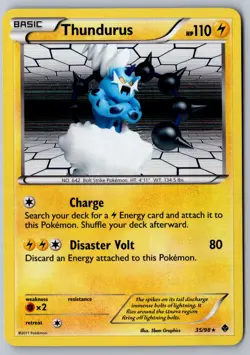 Pokemon: Thundurus Holo Holo Rare Emerging Powers 35/98 LP - Image 1