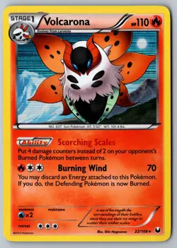Pokemon: Volcarona Holo Holo Rare Dark Explorers 22/108 LP - Image 1