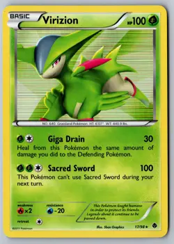 Pokemon: Virizion Holo Holo Rare Emerging Powers 17/98 LP - Image 1