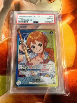 Nami OP11-041 A Fist of Divine Speed English PSA Graded 10 One Piece TCG - Image 1