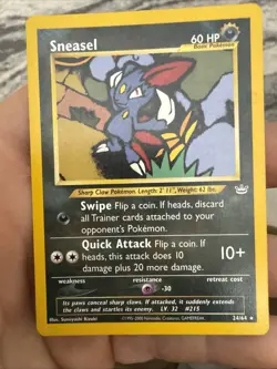 Sneasel 24/64 Pokemon Neo Revelation Regular Rare Card - LP - Image 1