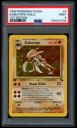 Kabutops 9/62 Holo 1st Edition PSA 9 - Pokemon Card - Image 1