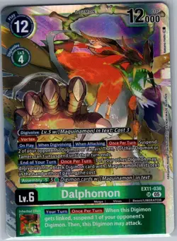 Dalphomon EX11-036 SR Dawn of Liberator - Digimon Card Game - NM - Image 1