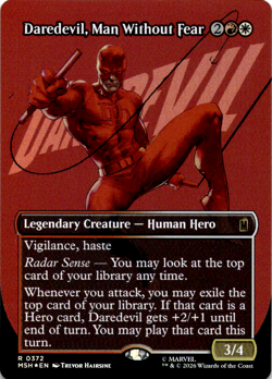 Daredevil, Man Without Fear (Borderless) (0372) Marvel Super Heroes NM Foil - Image 1