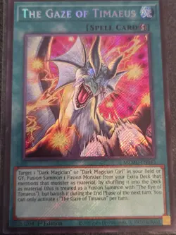 Yugioh The Gaze of Timaeus MZMU-EN013 Secret Rare 1st Edition NM - Image 1