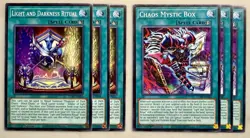 YuGiOh! 3x Light and Darkness Ritual + Chaos mystic Box CORI 1st Edition NM - Image 1