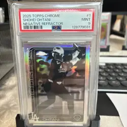 2025 TOPPS CHROME NEGATIVE REFRACTOR #1 SHOHEI OHTANI PSA 9 - Image 1