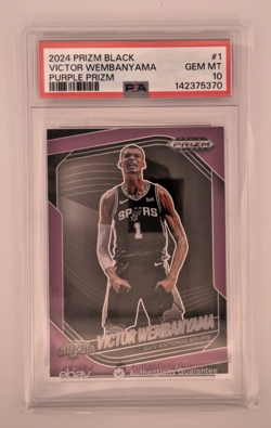 2024-25 Panini Prizm Black VICTOR WEMBANYAMA Purple /99 PSA 10 Gem Mint #1 - Image 1