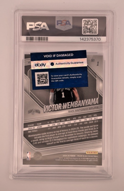 2024-25 Panini Prizm Black VICTOR WEMBANYAMA Purple /99 PSA 10 Gem Mint #1 - Image 2
