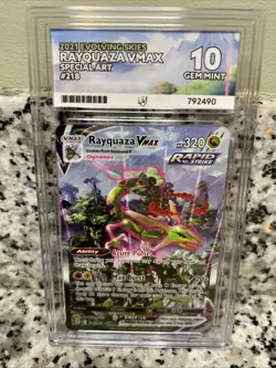 Rayquaza VMAX 218/203 Pokemon TCG Evolving Skies Alternative Art ACE GEM MINT 10 - Image 1