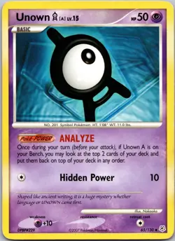 Pokemon Unown [A] 65/130 Diamond & Pearl HP - Image 1