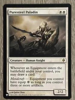 MTG - Puresteel Paladin - NPR New Phyrexia Reprints List 20/175 - Magic M NM - Image 1