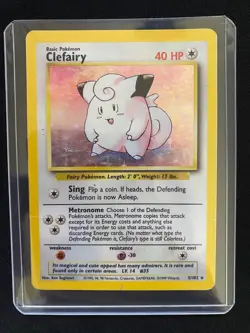Clefairy Base Set Holo Rare 5/102 Pokemon Card TCG WOTC MP - Image 1