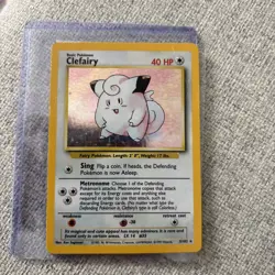 Pokemon TCG WOTC Base Set Clefairy Holo Card 5/102 HP Good Condition - Image 1