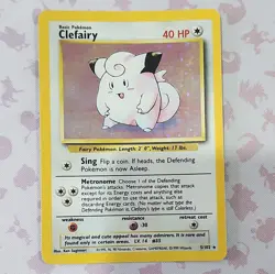 Clefairy Base Set Holo Rare 5/102 Pokemon Card TCG WOTC MP - Image 1
