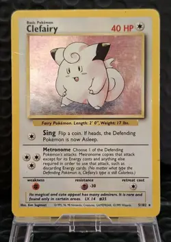 Clefairy Base Set Holo Rare 5/102 Pokemon Card TCG WOTC HP - Image 1