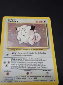 Clefairy Base Set Holo Rare 5/102 Pokemon Card TCG WOTC HP - Image 3