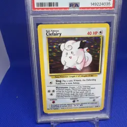 1999 Pokemon TCG Clefairy Base Set Holo Rare Card 5/102 PSA 8 - Image 2