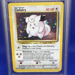 1999 Pokemon TCG Clefairy Base Set Holo Rare Card 5/102 PSA 8 - Image 3