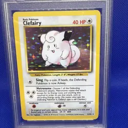 1999 Pokemon TCG Clefairy Base Set Holo Rare Card 5/102 PSA 8 - Image 4