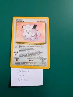 Pokemon TCG Clefairy Holo Rare Card Base Set, 5/102, Unlimited - Image 1