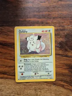 Pokemon TCG Clefairy Holo Rare Card Base Set, 5/102, Unlimited Creased - Image 1