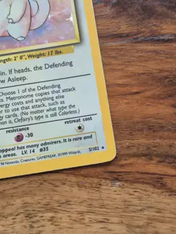 Pokemon TCG Clefairy Holo Rare Card Base Set, 5/102, Unlimited Creased - Image 3