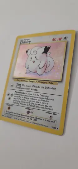 Pokemon TCG Clefairy Base Set Holo Card 5/102 Unlimited Rare - Image 2