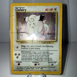 Pokemon TCG Clefairy Base Set Holo Card 5/102 Unlimited Rare - Image 1
