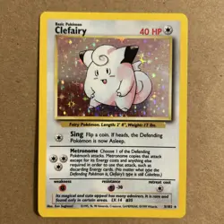Pokemon TCG Base Set Clefairy Holo Card 5/102 - Image 1