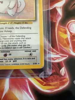 Pokemon TCG Clefairy Base Set Holo Card 5/102 Unlimited Rare - Image 3